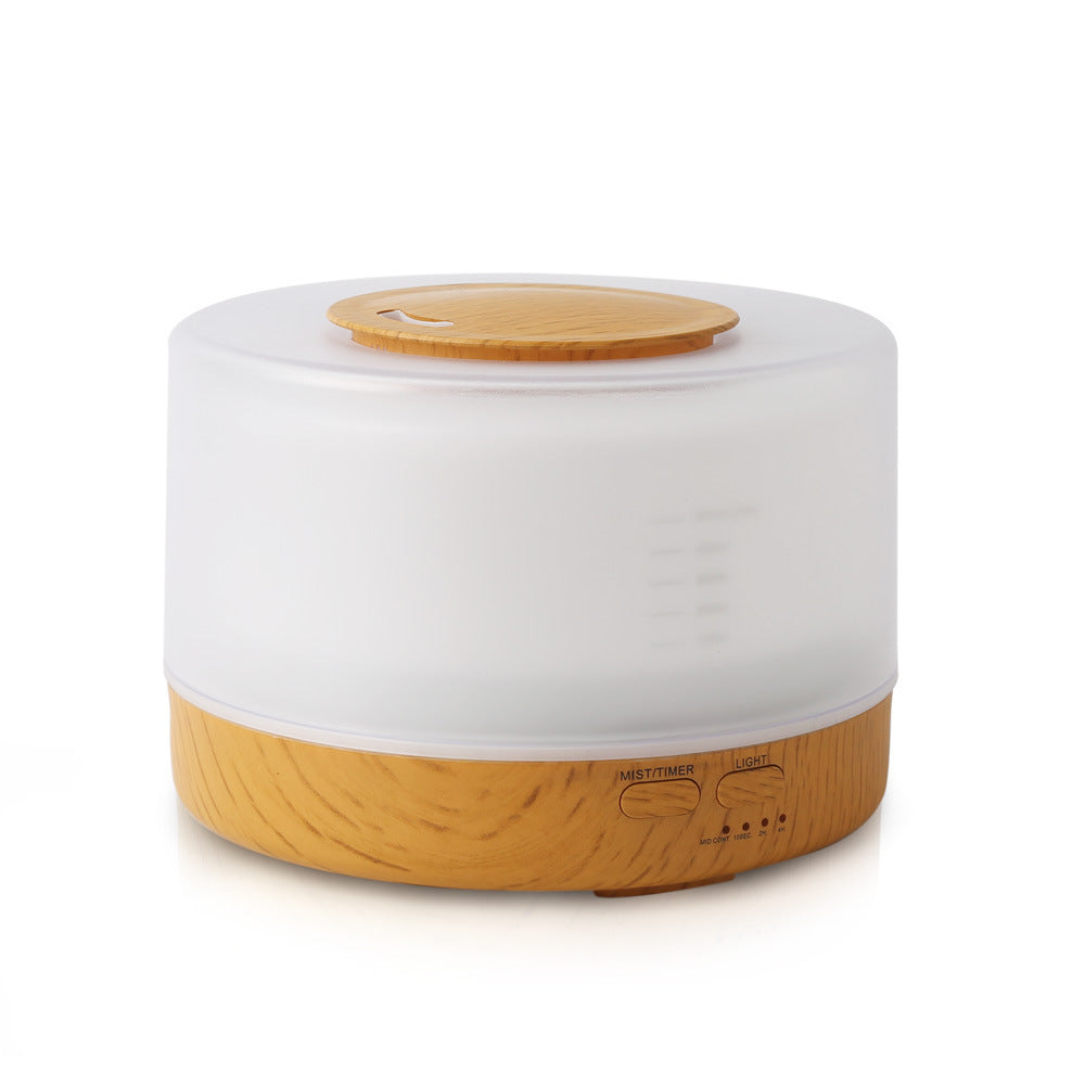 Remote-controlled aroma diffuser with wood grain humidifier