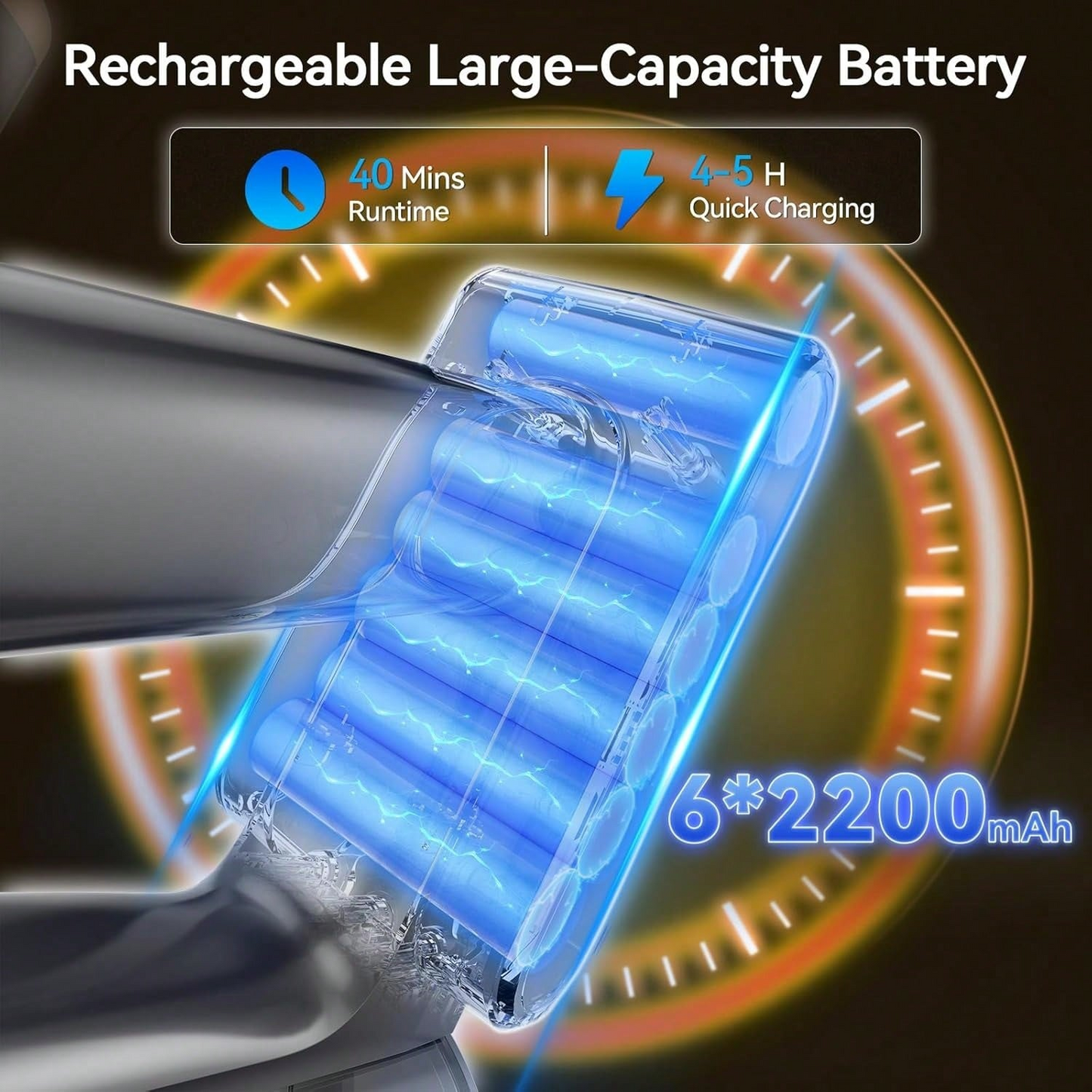 Handheld vacuum cleaner, cordless vacuum cleaner, lightweight and portable, powerful suction, 2200mAh battery.