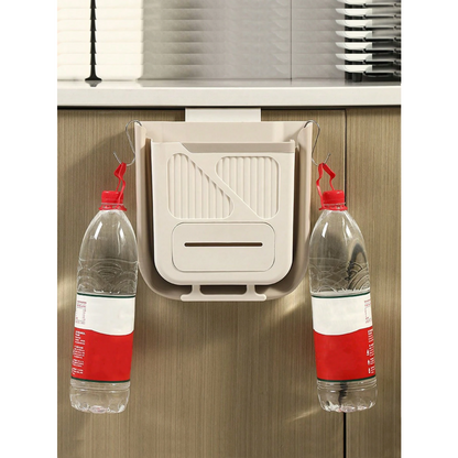 Wall-mounted folding trash can, cabinet door hanging trash can storage basket