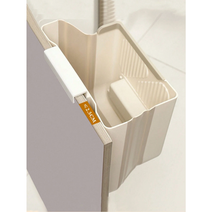 Wall-mounted folding trash can, cabinet door hanging trash can storage basket