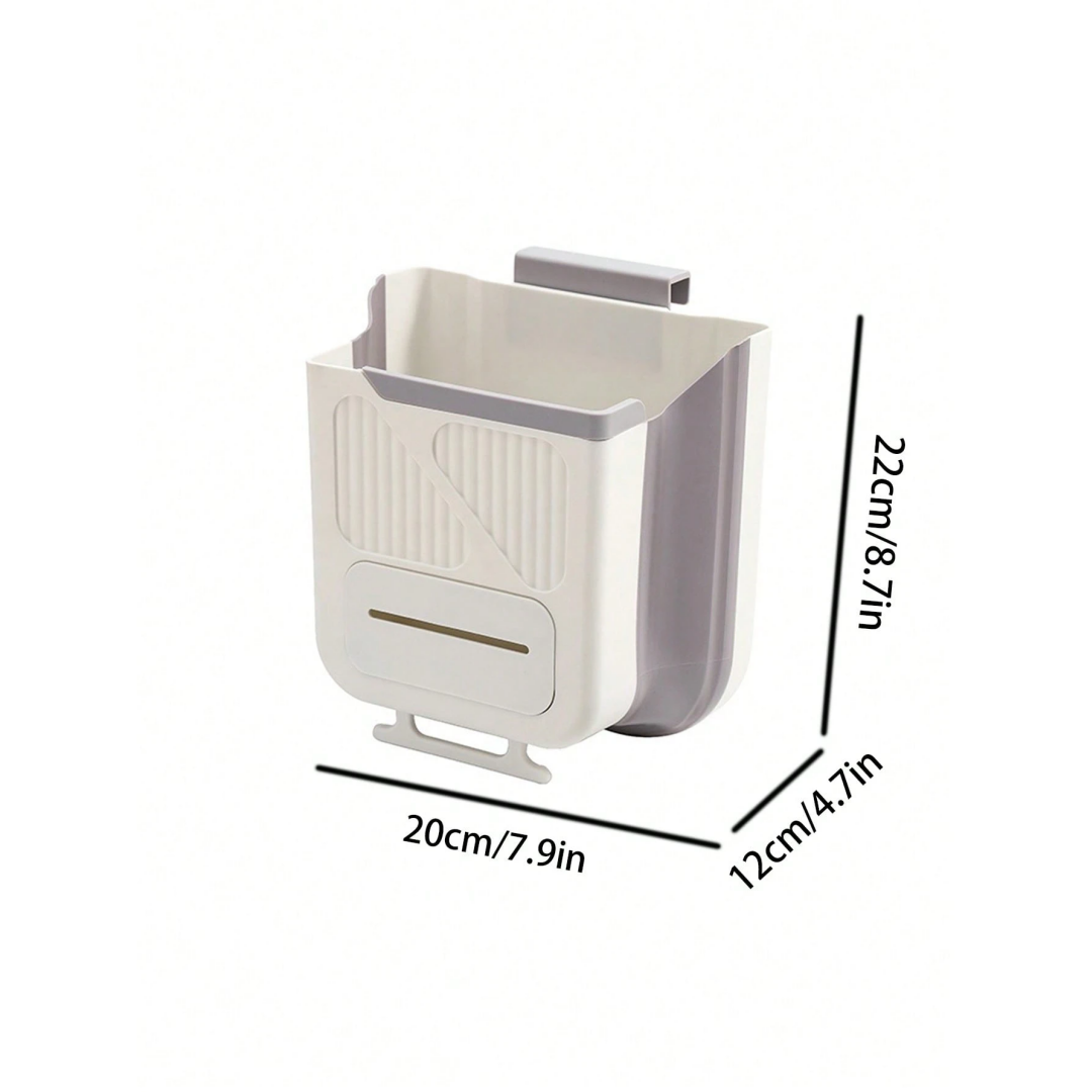 Wall-mounted folding trash can, cabinet door hanging trash can storage basket