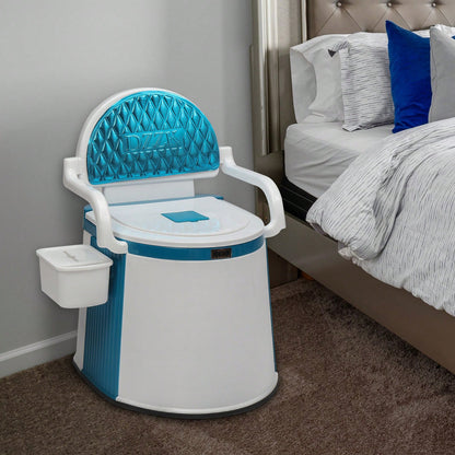 Portable toilet, suitable for lightweight RVs, with a removable inner tub and removable storage box.