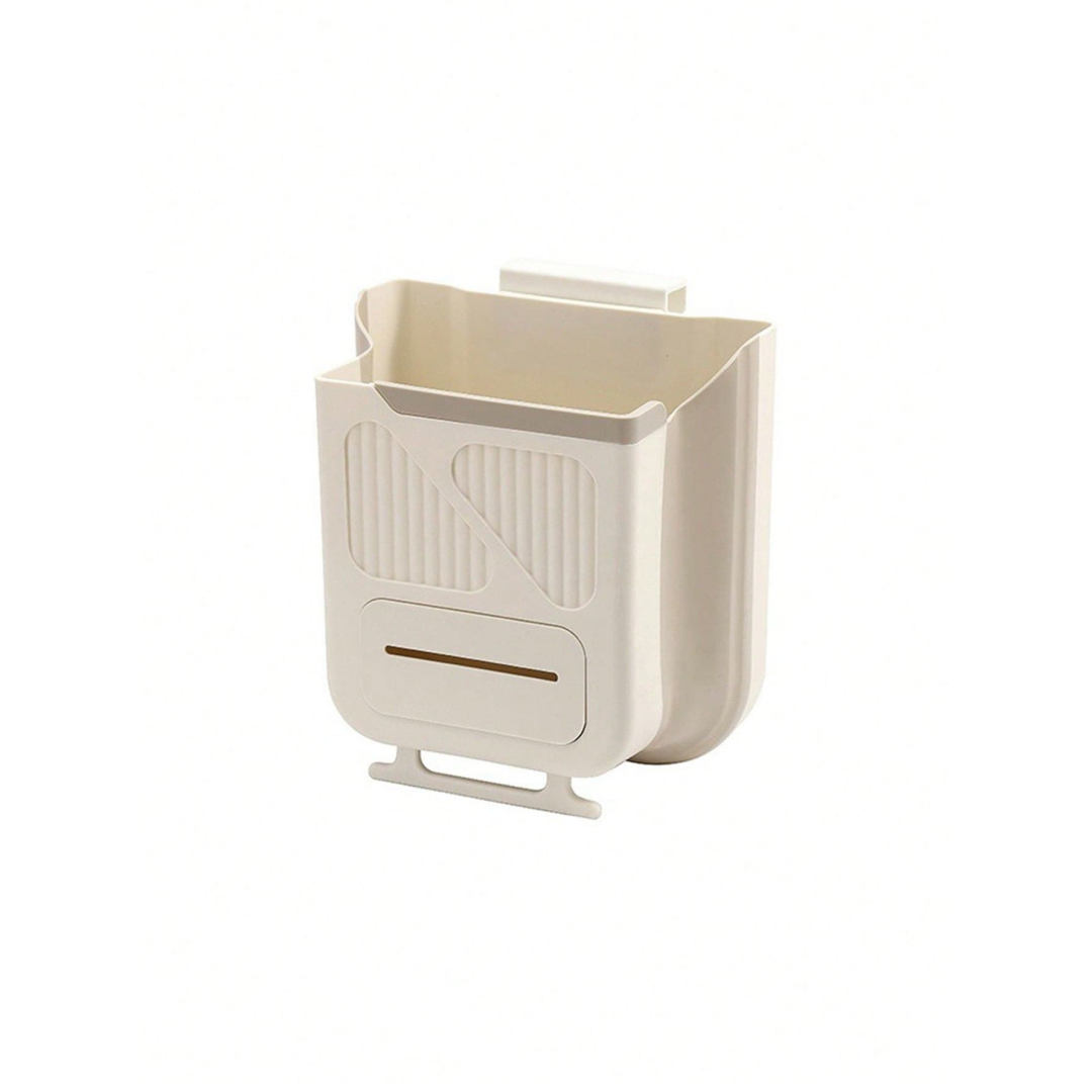 Wall-mounted folding trash can, cabinet door hanging trash can storage basket