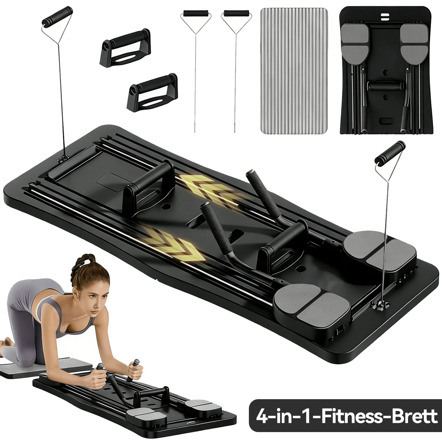 Multi-Purpose Foldable Pilates Reformer Board