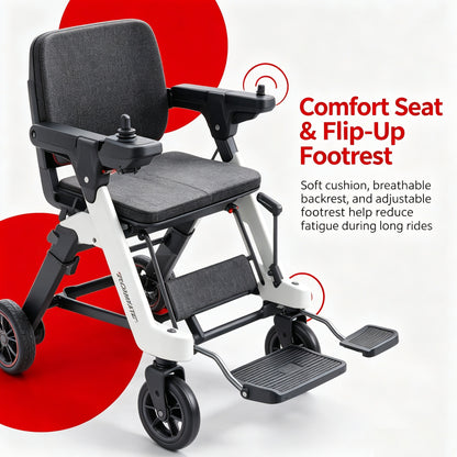3-in-1 Smart Electric Wheelchair | Foldable Portable Power Wheelchair for Daily Use, Trips & Outdoor Activities