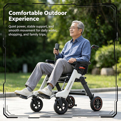 3-in-1 Smart Electric Wheelchair | Foldable Portable Power Wheelchair for Daily Use, Trips & Outdoor Activities