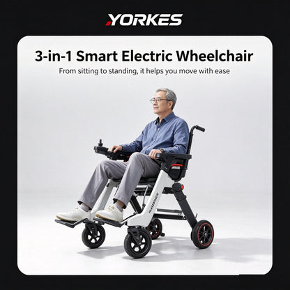 3-in-1 Smart Electric Wheelchair | Foldable Portable Power Wheelchair for Daily Use, Trips & Outdoor Activities