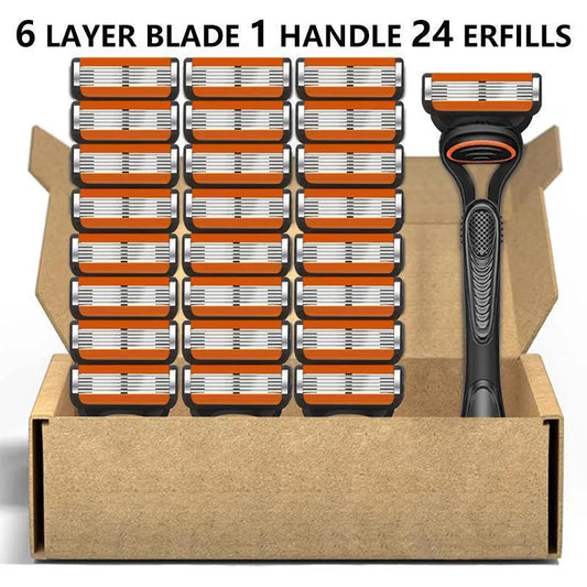 Bulk 48/24-Pack Men's Razor Refills with Handle - Value Set