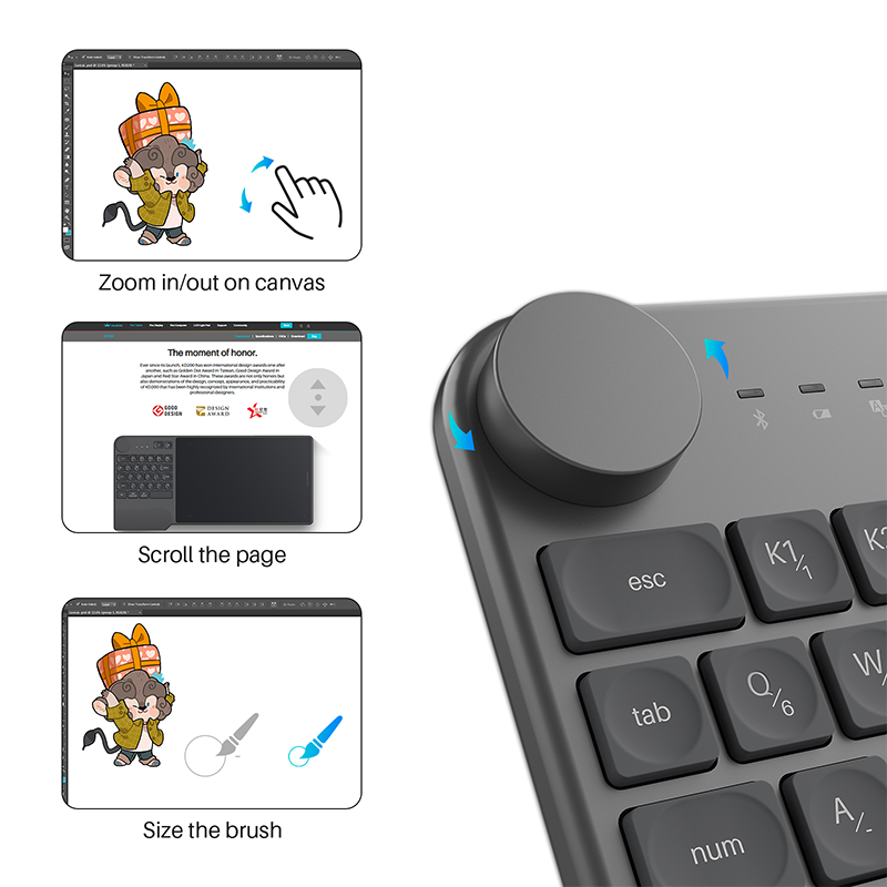 Inspiroy Keydail KD200 Wireless Digital Pen Graphic Drawing Tablet with Keyboard
