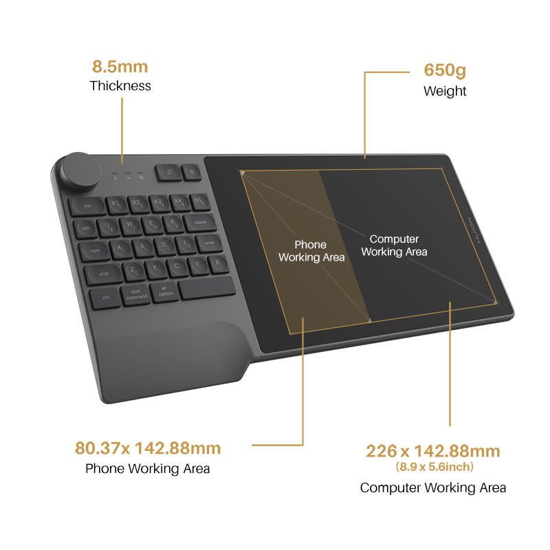 Inspiroy Keydail KD200 Wireless Digital Pen Graphic Drawing Tablet with Keyboard