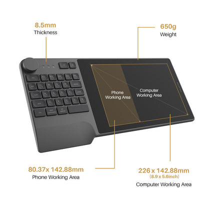 Inspiroy Keydail KD200 Wireless Digital Pen Graphic Drawing Tablet with Keyboard