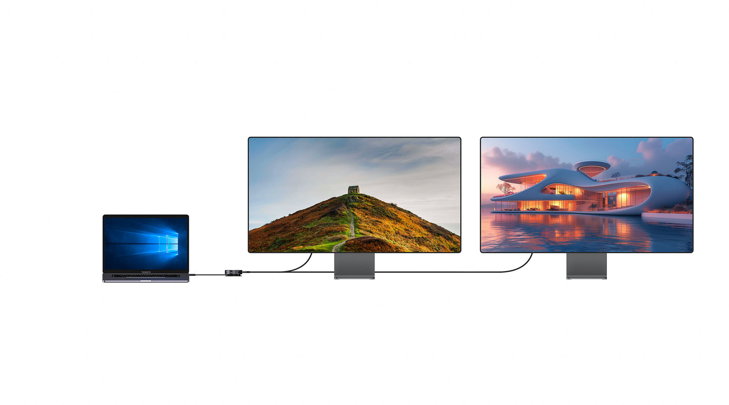 6 in 1 Cable Management Design Displaylink Docking Station