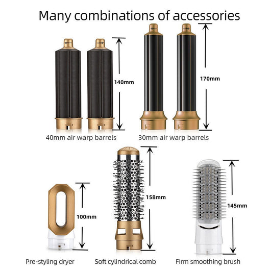 7-in-1 Multifunctional Curling Iron, Hot Air Comb, Hair Dryer, Curling Tool