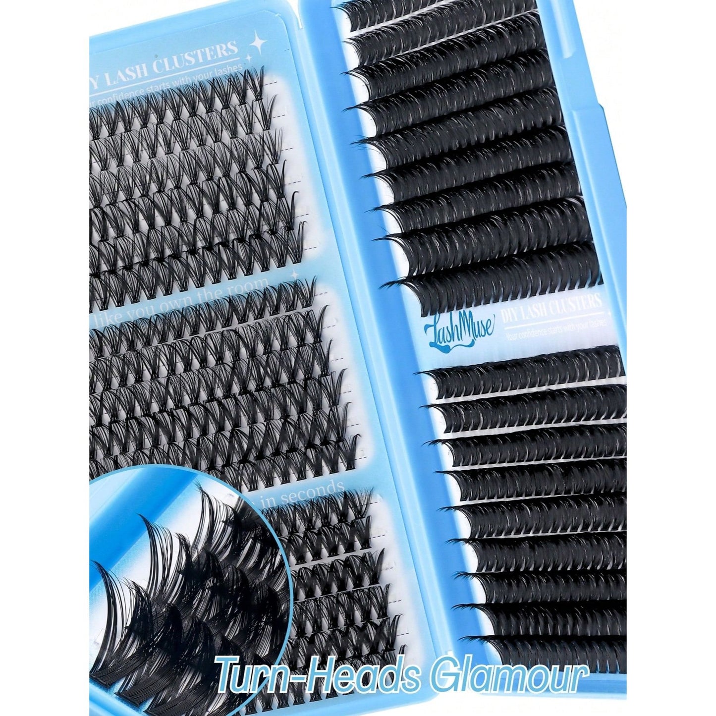 Ultra-Dense, Waterproof, Long-Lasting Lashes Kit,30D，40D，50D，60D, Includes Lash Glue, Tweezers