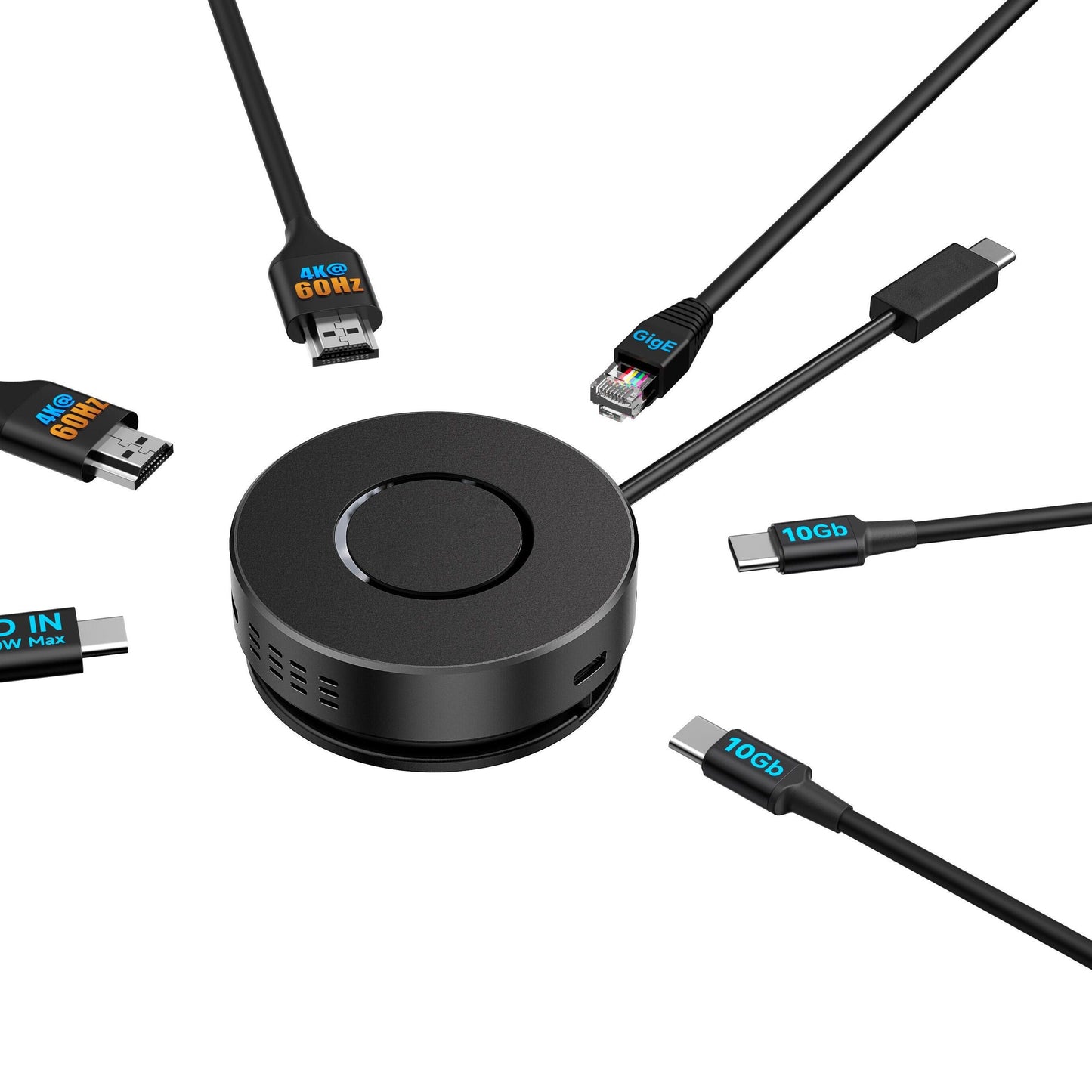 6 in 1 Cable Management Design Displaylink Docking Station